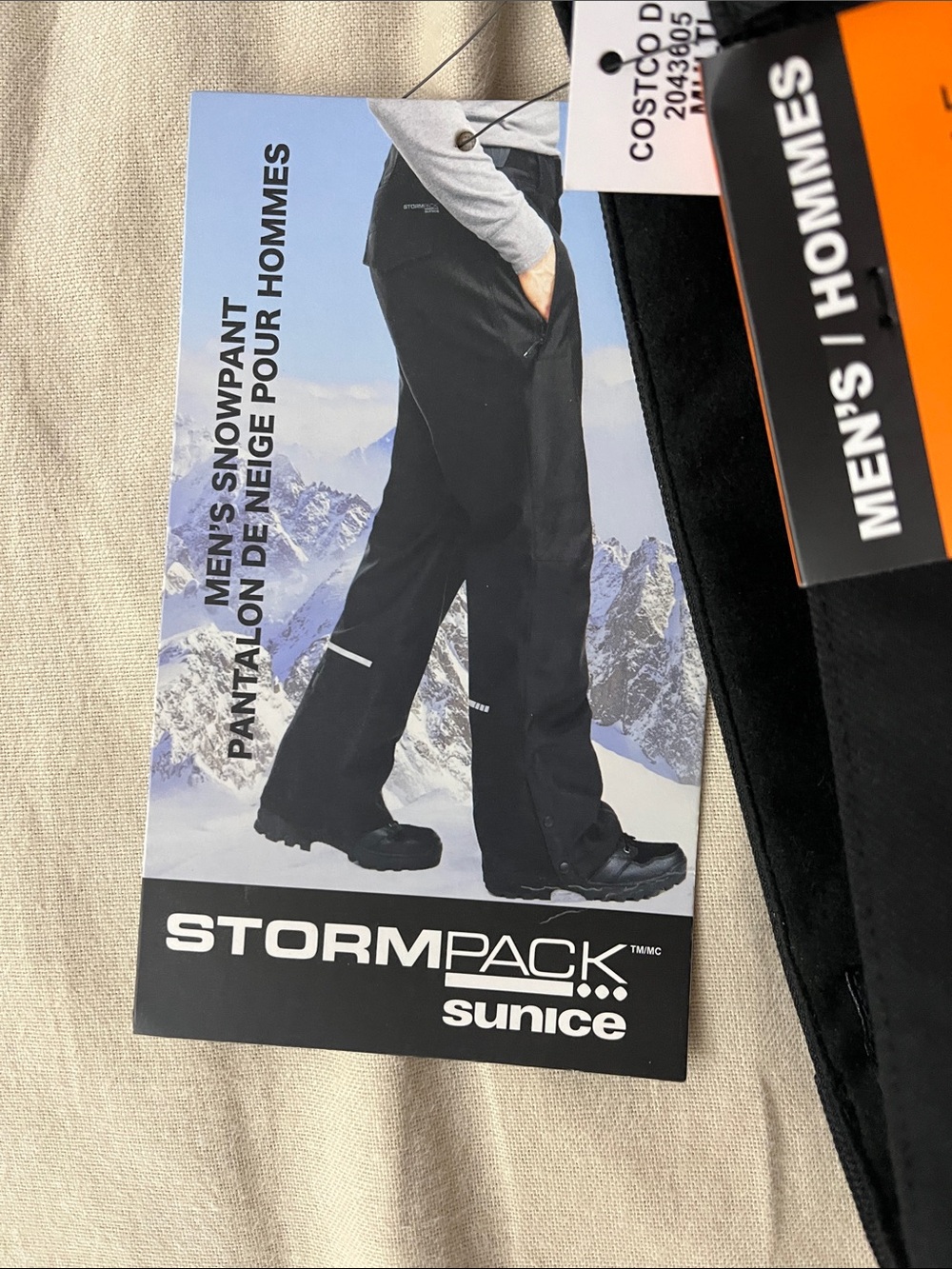 Storm Men's Black Snowpants with Reflective Trim - Picture 3 of 4